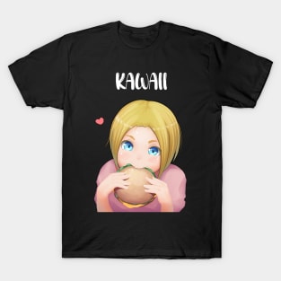 kawaii burger anime girl T-Shirt